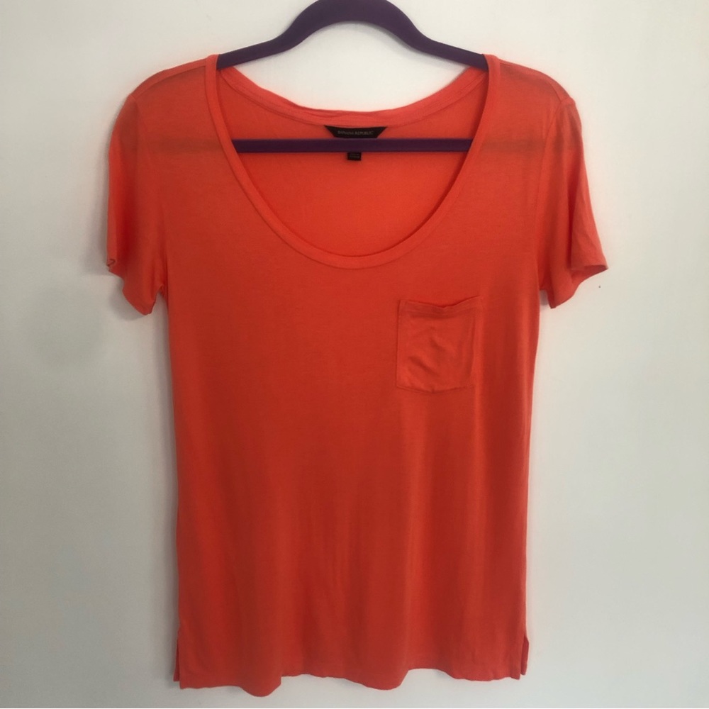 BANANA REPUBLIC Women’s Orange Scoopneck Short Sleeve Tee Sz XS